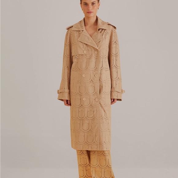 FARM Rio Jackets & Blazers - NWT 🆕 - Farm Rio Cotton Eyelet Trench Coat